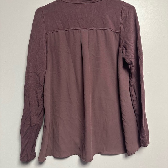 **3 for $15** RW&CO. Purple Relaxed Long Sleeve Blouse - Picture 2 of 4